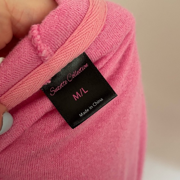 Suzette Collection Terry Cloth Zip Up Sweatshirt Lightweight M/L - Picture 3 of 3